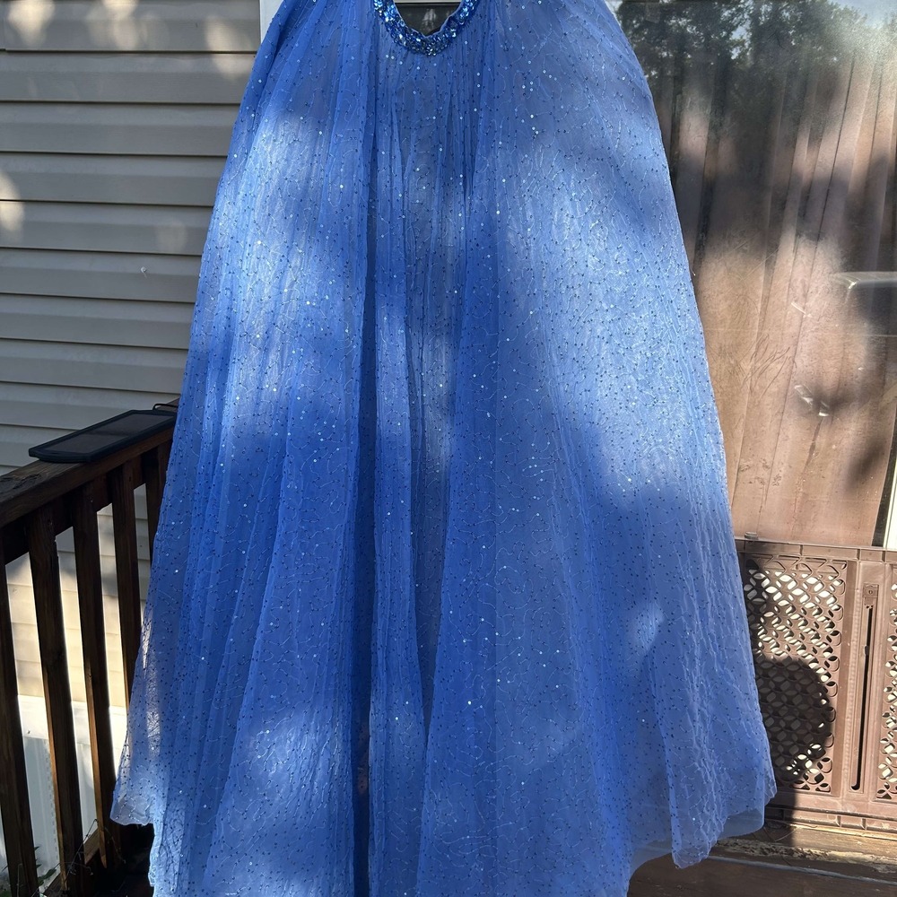 Sherri Hill Sparkling Blue A-Line Skirt